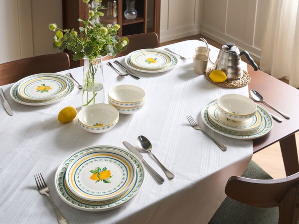 12 darabos étkészlet TARRAGON Porcelán Fehér/zöld