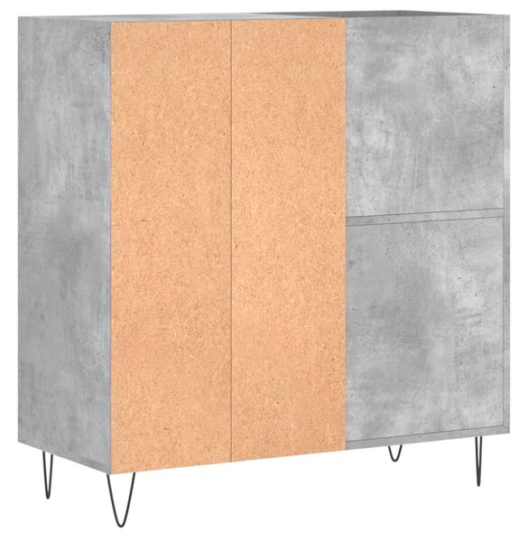 Betonszürke szerelt fa hanglemezszekrény 84,5 x 38 x 89 cm