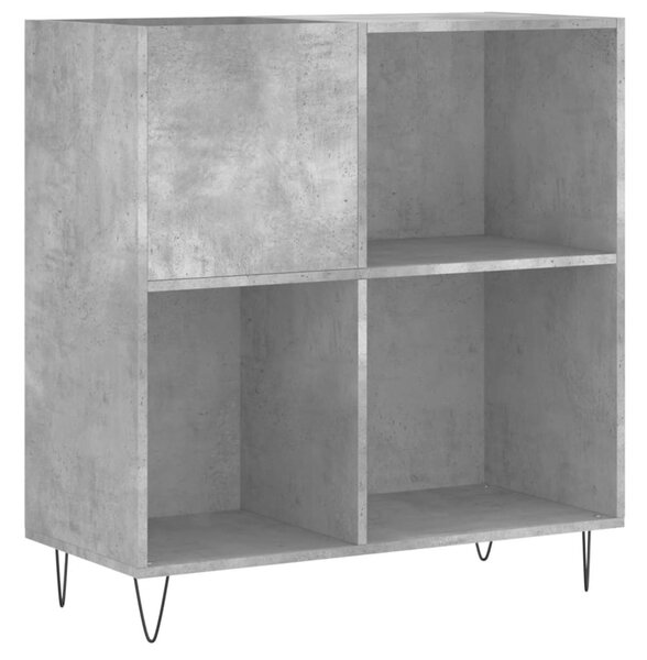 Betonszürke szerelt fa hanglemezszekrény 84,5 x 38 x 89 cm