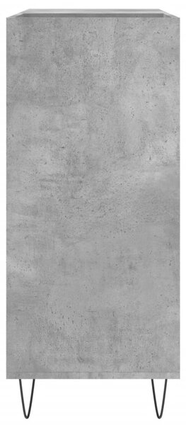 Betonszürke szerelt fa hanglemezszekrény 84,5 x 38 x 89 cm