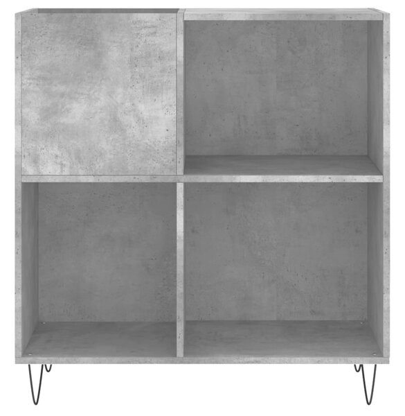 Betonszürke szerelt fa hanglemezszekrény 84,5 x 38 x 89 cm