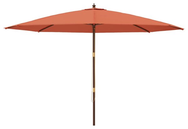 VidaXL terrakotta színű kerti napernyő fa rúddal 400 x 273 cm