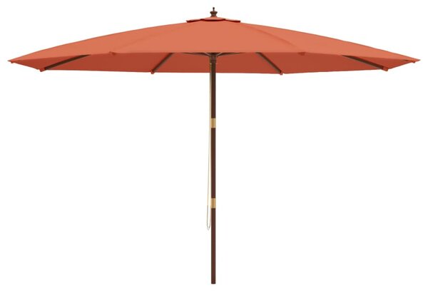 VidaXL terrakotta színű kerti napernyő fa rúddal 400 x 273 cm