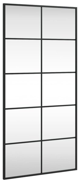 Fekete téglalap alakú vas fali tükör 50 x 100 cm