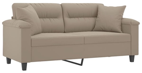 2 személyes tópszínű mikroszálas szövetkanapé párnákkal 140 cm