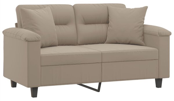 2 személyes tópszínű mikroszálas szövetkanapé párnákkal 120 cm