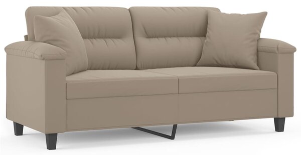 2 személyes tópszínű mikroszálas szövetkanapé párnákkal 140 cm