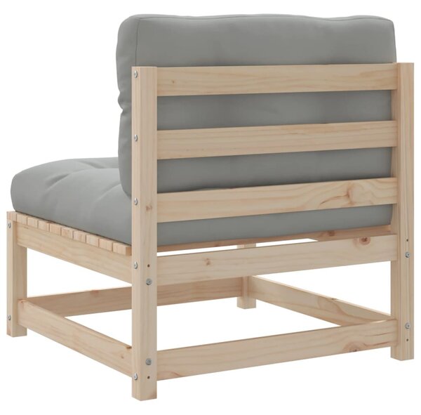 3 részes tömör fenyőfa kerti kanapészett párnával