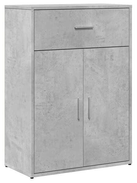 Betonszürke szerelt fa tálalószekrény 60 x 30 x 84 cm