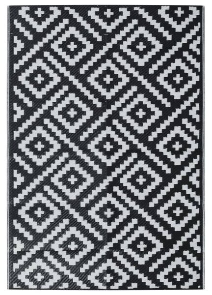 Fekete-fehér ARAKIL PP kültéri szőnyeg 160 x 230 cm
