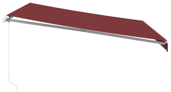 Burgundi vörös kézzel kihúzható LED-es napellenző 400 x 300 cm
