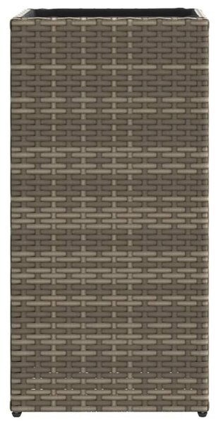Szürke polyrattan kerti ültetőláda 30x30x60 cm