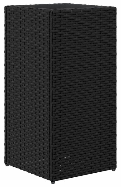 Fekete polyrattan kerti ültetőláda 30x30x60 cm