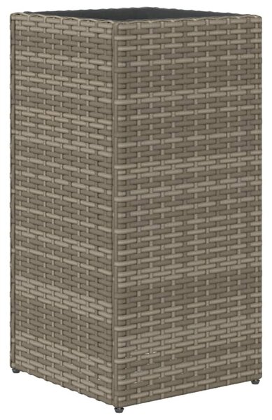 Szürke polyrattan kerti ültetőláda 30x30x60 cm