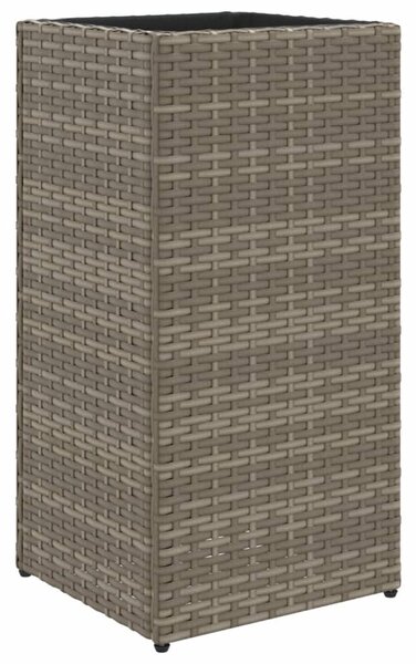 Szürke polyrattan kerti ültetőláda 30x30x60 cm