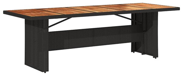 11 részes fekete polyrattan kerti bisztrógarnitúra párnákkal