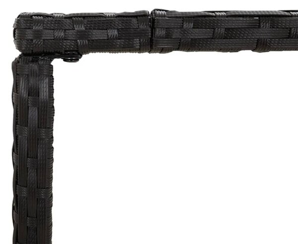 5 részes fekete polyrattan kerti bárszett párnával