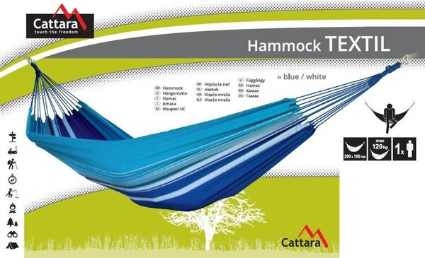 Cattara TEXTIL 200x100cm függőágy kék-fehér