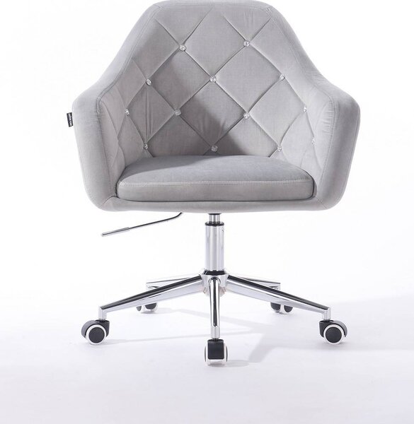 HR830K Acél Modern Velúr Szék Krómozott lábbal