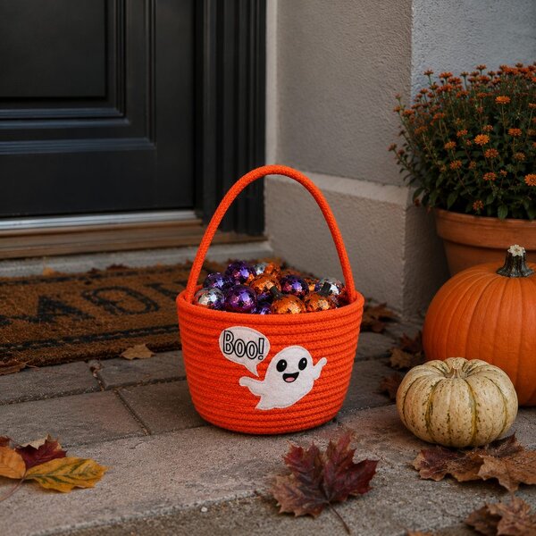 TRICK OR TREAT kosár Ø 20 cm , szellem