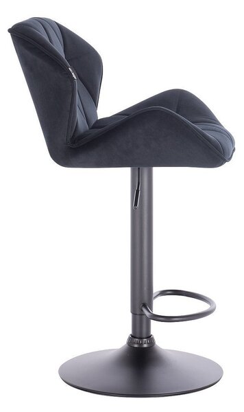 HR111W Fekete modern velúr szék fekete lábbal