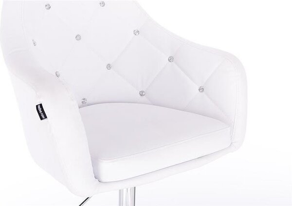 HC830K Fehér modern műbőr szék krómozott lábbal
