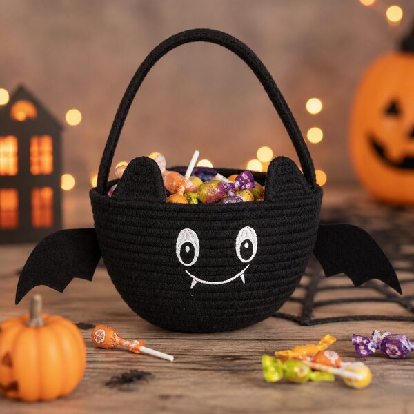 TRICK OR TREAT kosár Ø 20 cm , denevér