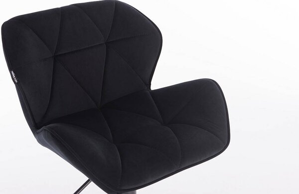 HR111W Fekete modern velúr szék fekete lábbal