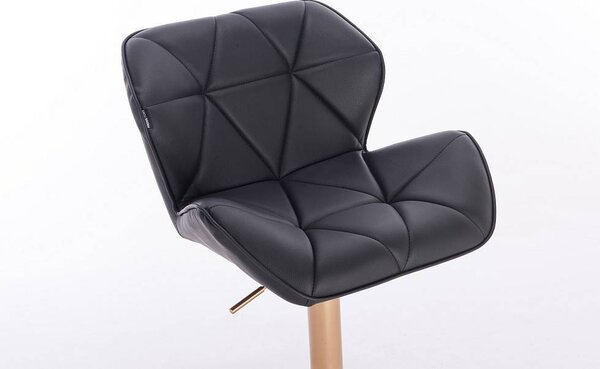 HC111W Fekete modern műbőr szék arany lábbal