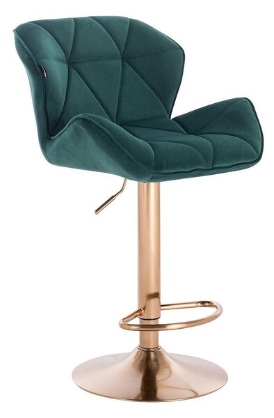 HR111W Sötétzöld modern velúr szék arany lábbal
