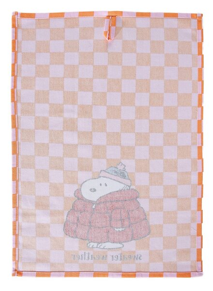 PEANUTS konyharuha 38x54cm , Snoopy kabátban