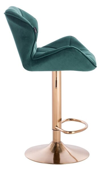HR111W Sötétzöld modern velúr szék arany lábbal