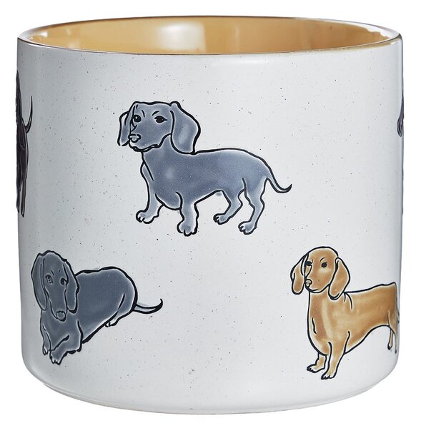 DOG LOVER kerámia kaspó Ø 18 cm , kutyás