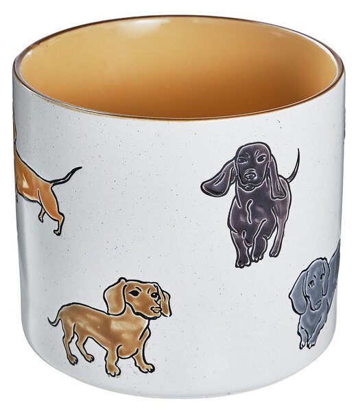 DOG LOVER kerámia kaspó Ø 18 cm , kutyás