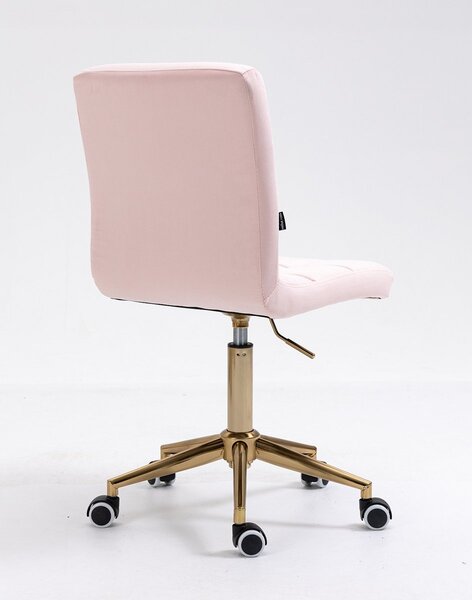 HR7009K Púderrózsaszín modern velúr szék arany lábbal