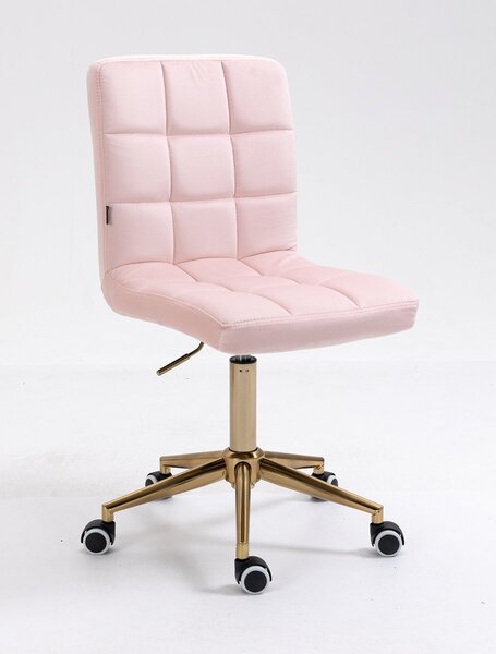 HR7009K Púderrózsaszín modern velúr szék arany lábbal