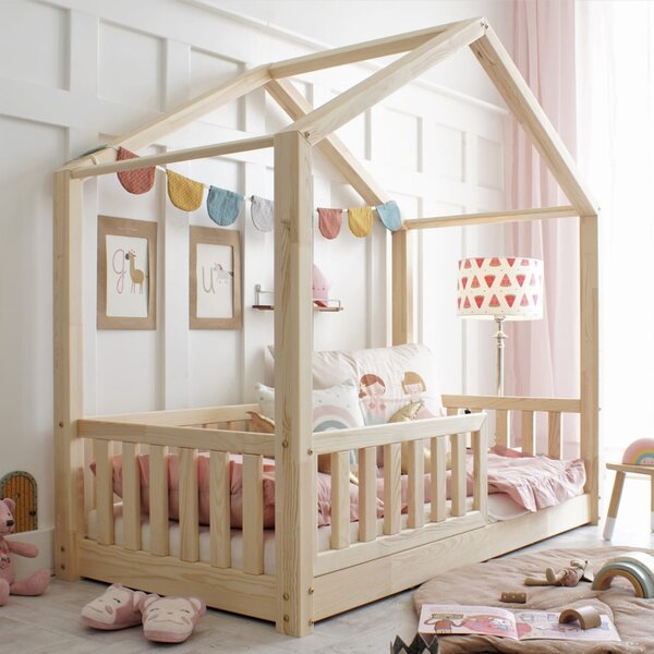 Luloo Natúr Házikó Montessori Gyerekágy (90x190 cm)