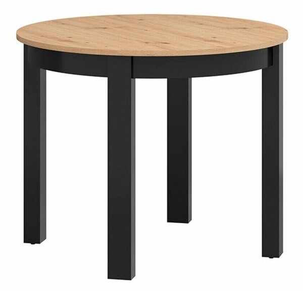 Asztal Boston 314, Artisan tölgy, Fekete, 76cm, Hosszabbíthatóság, Laminált forgácslap