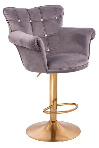 HR804CW Grafit modern velúr szék arany lábbal