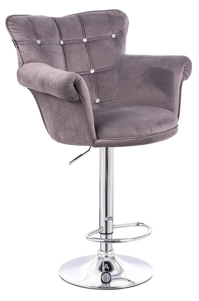 HR804CW Grafit modern velúr szék krómozott lábbal