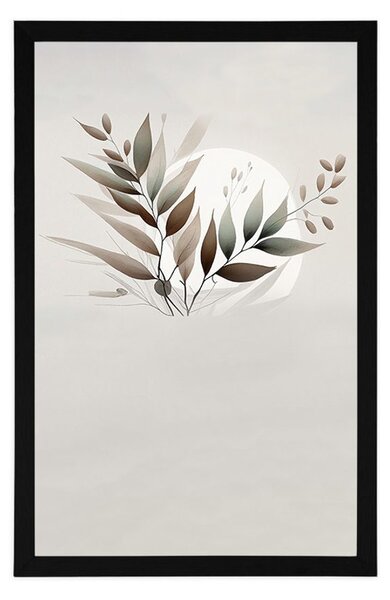 Poszter minimalista levelek boho dizájnban