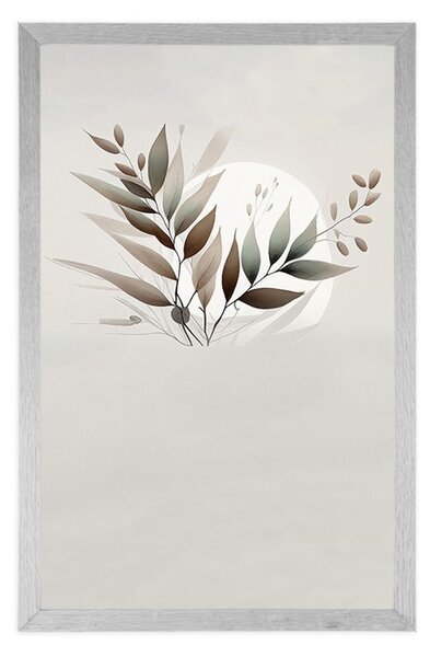Poszter minimalista levelek boho dizájnban