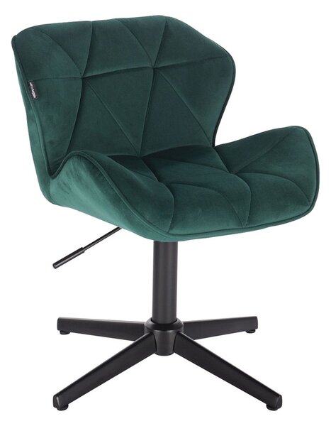 HR111CROSS Sötétzöld modern velúr szék fekete lábbal