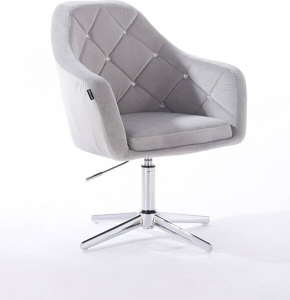 HR830CROSS Acél Modern Velúr Szék Krómozott lábbal