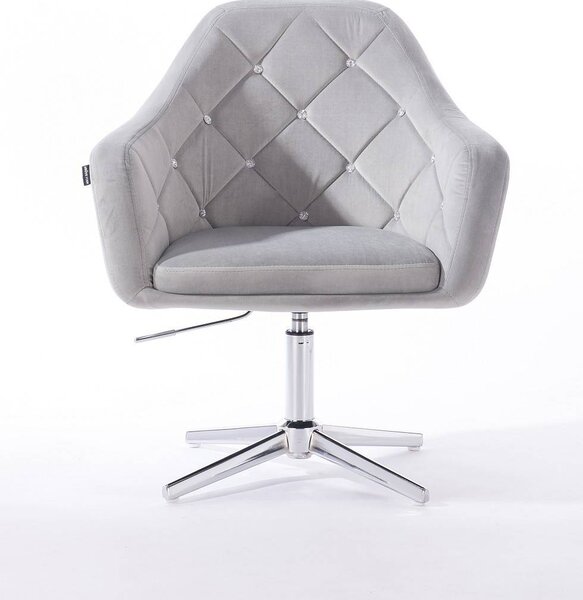 HR830CROSS Acél Modern Velúr Szék Krómozott lábbal