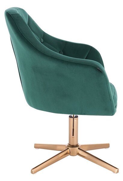 HR831CROSS Sötétzöld Modern Velúr Szék Arany lábbal
