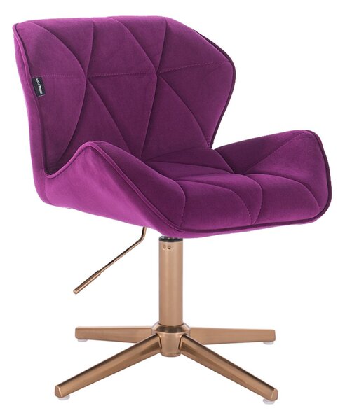 HR111CROSS Fukszia modern velúr szék arany lábbal