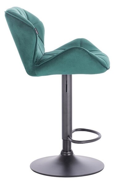 HR111W Sötétzöld modern velúr szék fekete lábbal