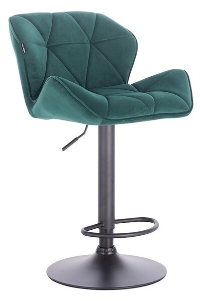 HR111W Sötétzöld modern velúr szék fekete lábbal
