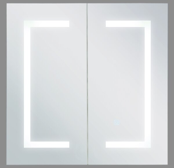 Fürdőszobai tükrös faliszekrény LED MAZARREDO 60 cm 60 cm Fehér